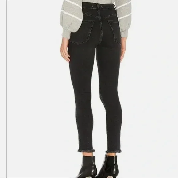 NWT Free People We the Free Raw Hem High-Rise Jegging Washed Black Denim Jeans - Picture 11 of 11